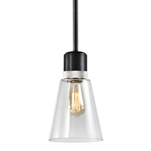 ZEEV Lighting P11708-E26-SBB-K-PN-G16 - Zigrina Glass Bell E26 Pendant in Black with Knurled Ring in Nickel