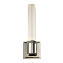 ZEEV Lighting WS11711-LED-1-PN-G3 - Zigrina 16" Fluted Glass LED Wall Sconce with Knurled Ring Nickel