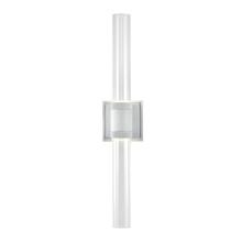 ZEEV Lighting WS11714-LED-2-MW-G1 - Zigrina 28" Clear Glass LED Duo Wall Sconce with Knurled Rings White