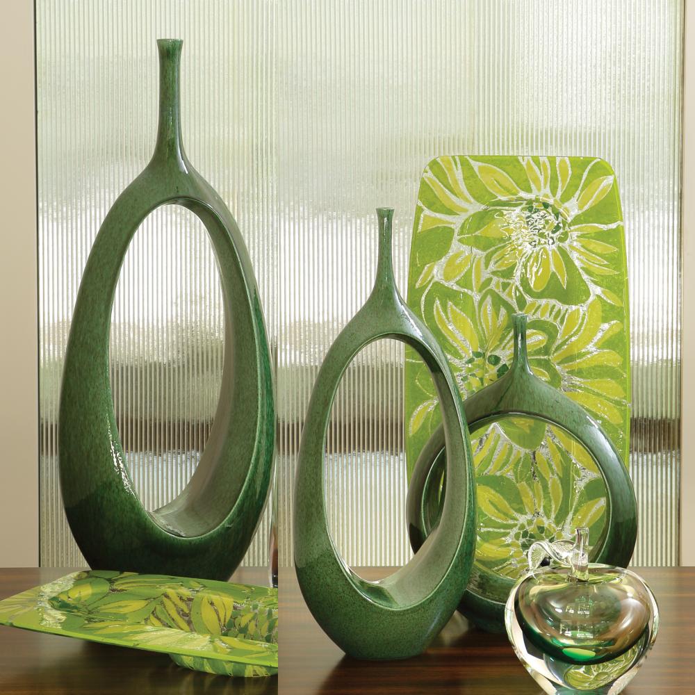 Open Ring Vase-Emerald-Sm
