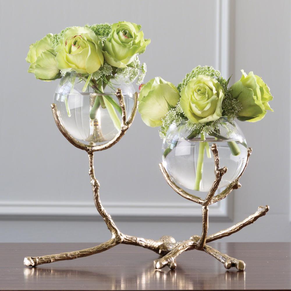 Twig 2 Vase Holder-Brass