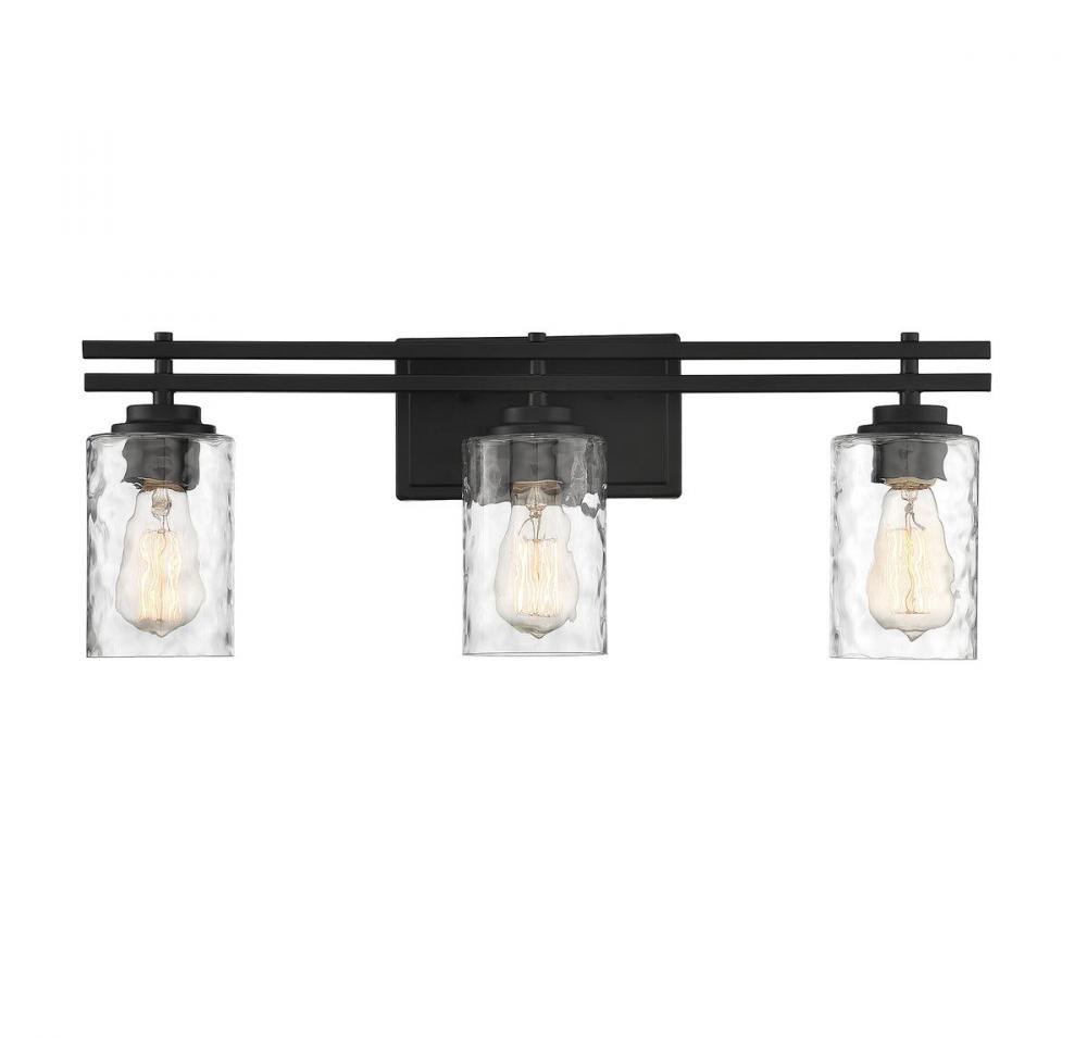 Baxter 3-Light Bathroom Vanity Light in Black