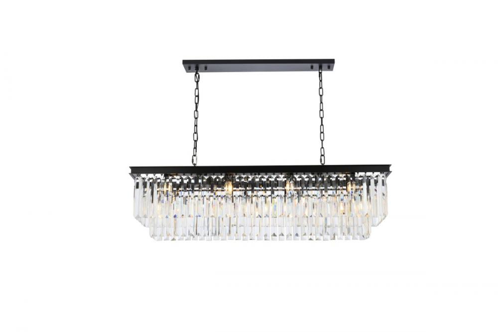 Sydney 12 Light Matte Black Chandelier Clear Royal Cut Crystal