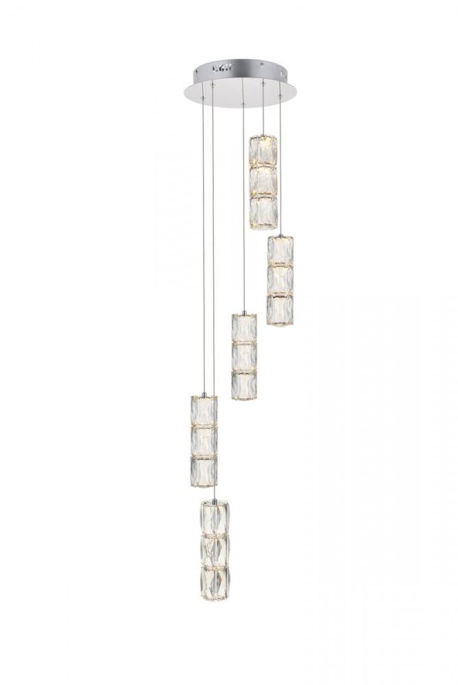 Polaris LED Light Chrome Pendant Clear Crystal