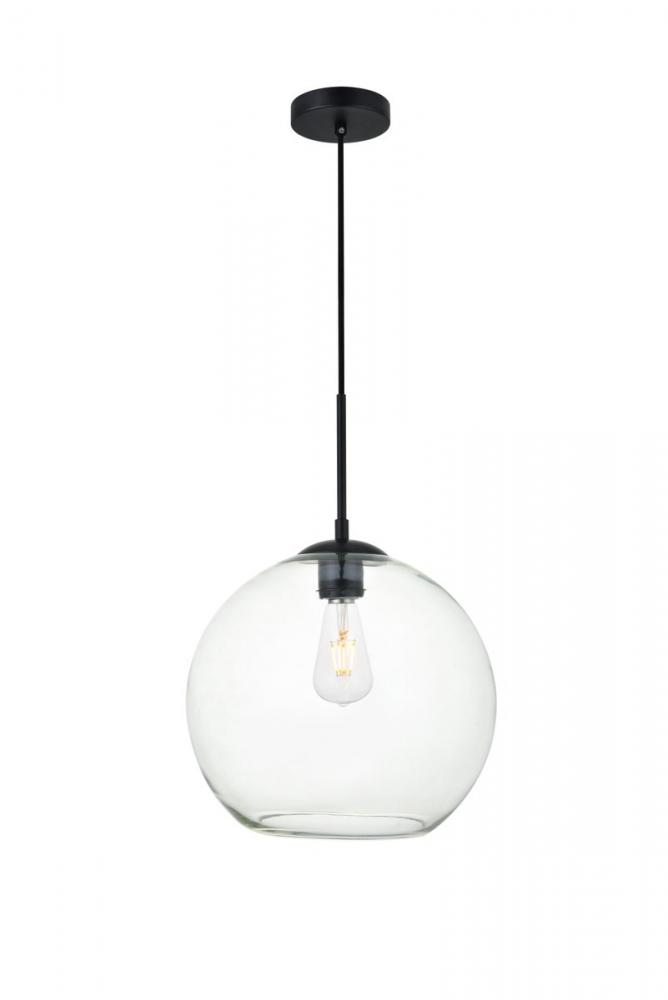 Baxter 1 Light Black Pendant with Clear Glass