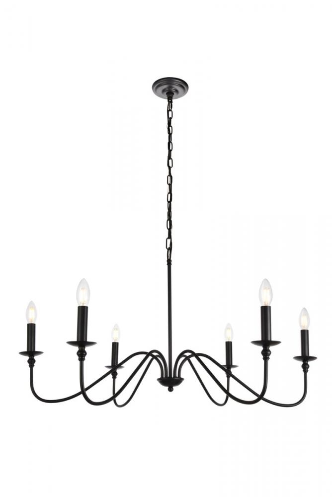 Rohan Collection Chandelier D36 H19 Lt:6 Matte Black Finish