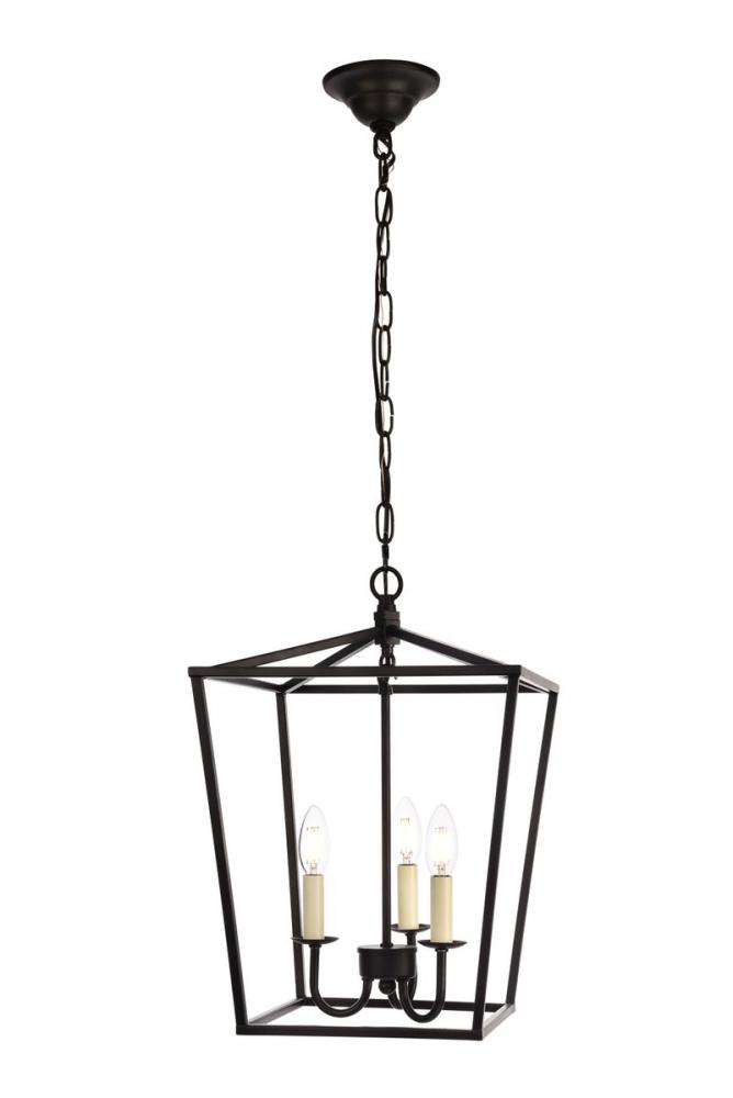 Maddox Collection Pendant D12.5 H18.25 Lt:3 Black Finish