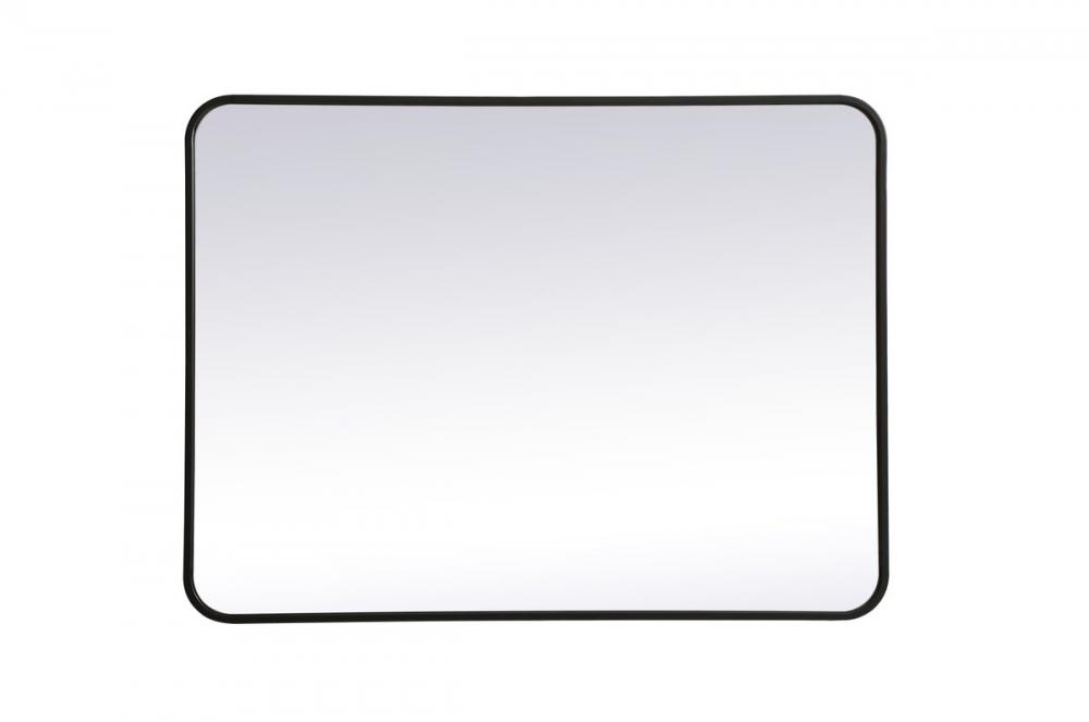 Soft Corner Metal Rectangular Mirror 27x36 Inch in Black