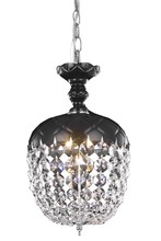 Elegant V7801D8B/RC - Rococo 1 light Black Pendant Jet (Black) Royal Cut Crystal