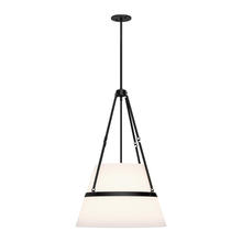 Alora Lighting PD546719MBWL - Oliver 18-in Matte Black/White Linen 1 Light Pendant