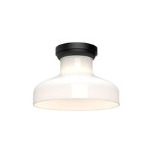 Alora Lighting FM540011MBGO - Westlake 11-in Glossy Opal Glass/Matte Black 1 Light Flush Mount