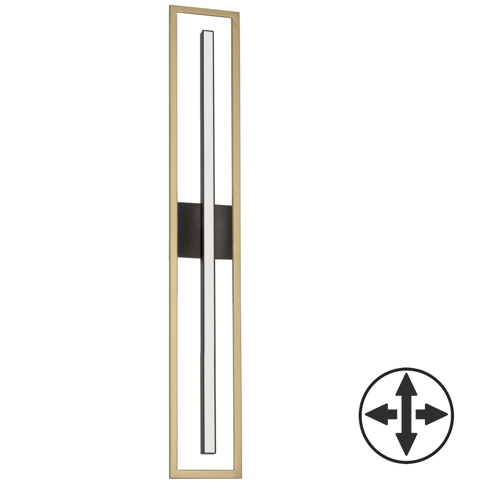 18W Aged Brass & Matte Black Vanity
