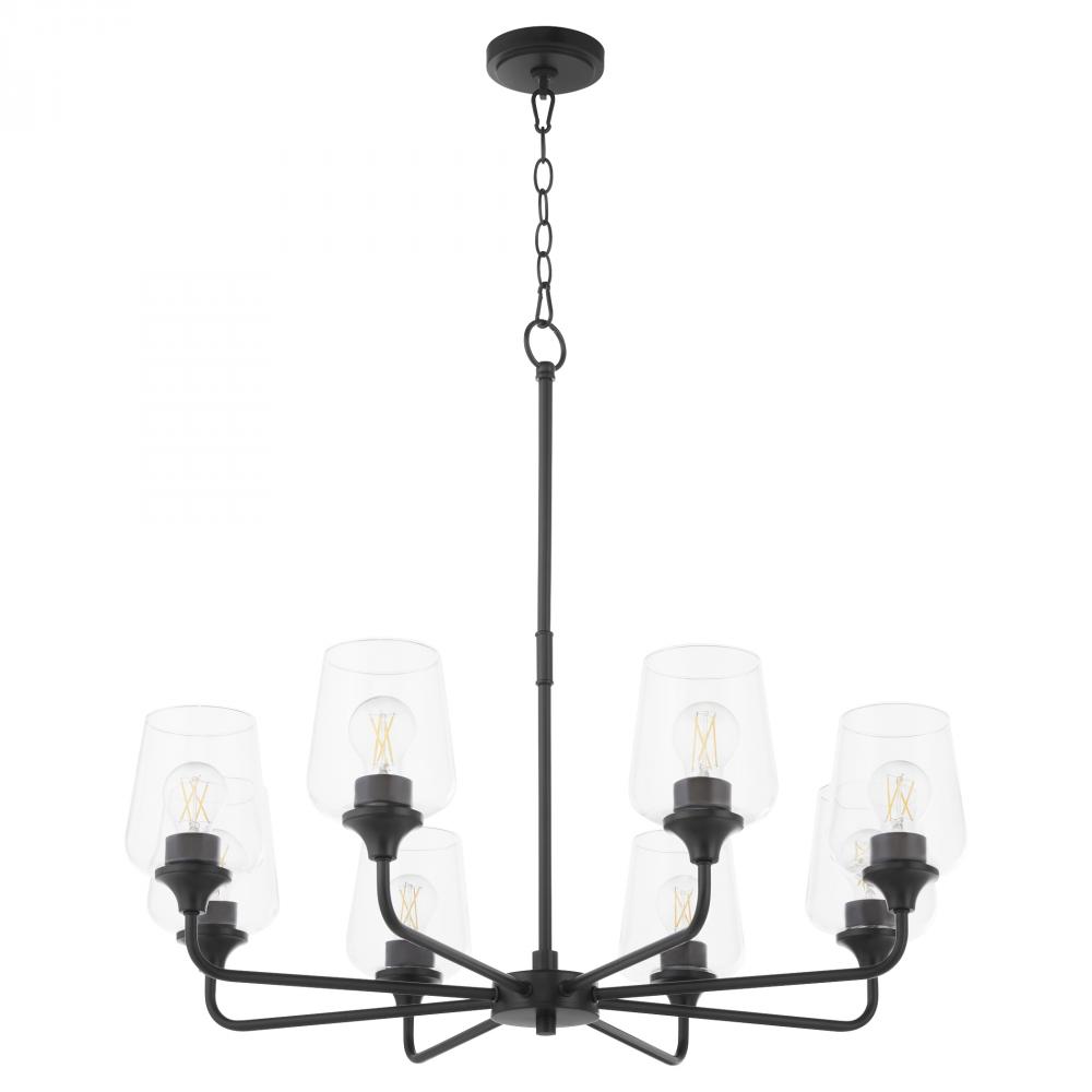 Raymond 8 Light Chandelier, Matte Black