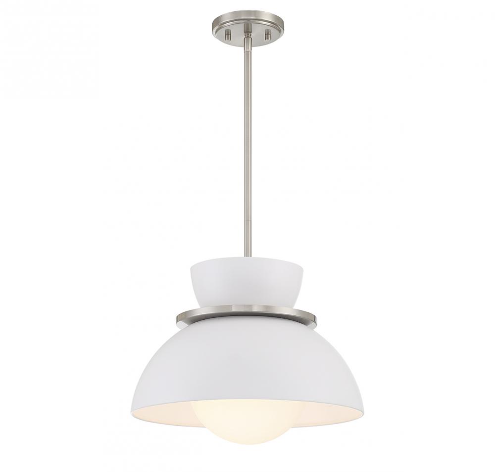 1-Light Pendant in Brushed Nickel