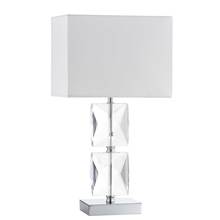 Dainolite C96T-PC - 1 Light Incandescent Crystal Table Lamp Polished Chrome Finish Rolled Edge Top and Bottom Virgin