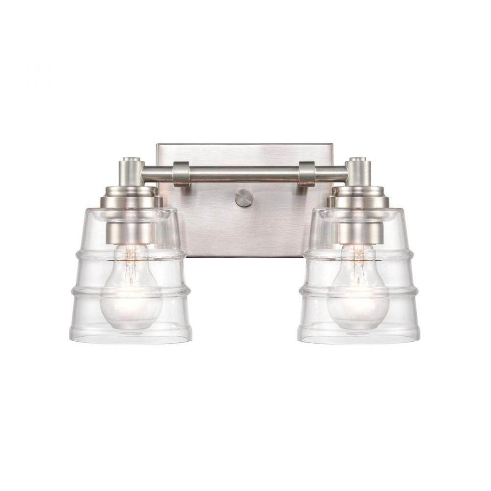 Pulsate 13'' Wide 2-Light Vanity Light - Satin Nickel